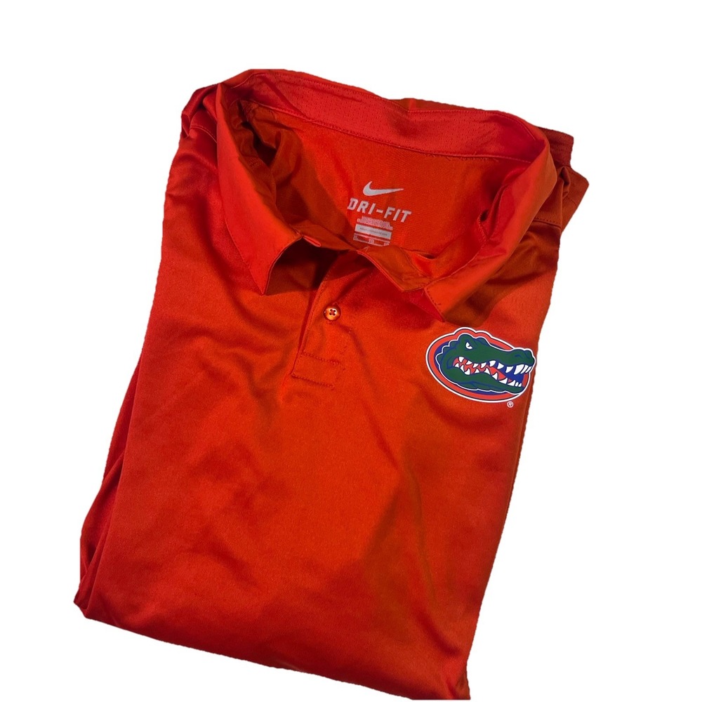 Nike Men's Dri-Fit NCAA Florida Gators Short‎ Sleeve Polo Shirt Size XL Orange